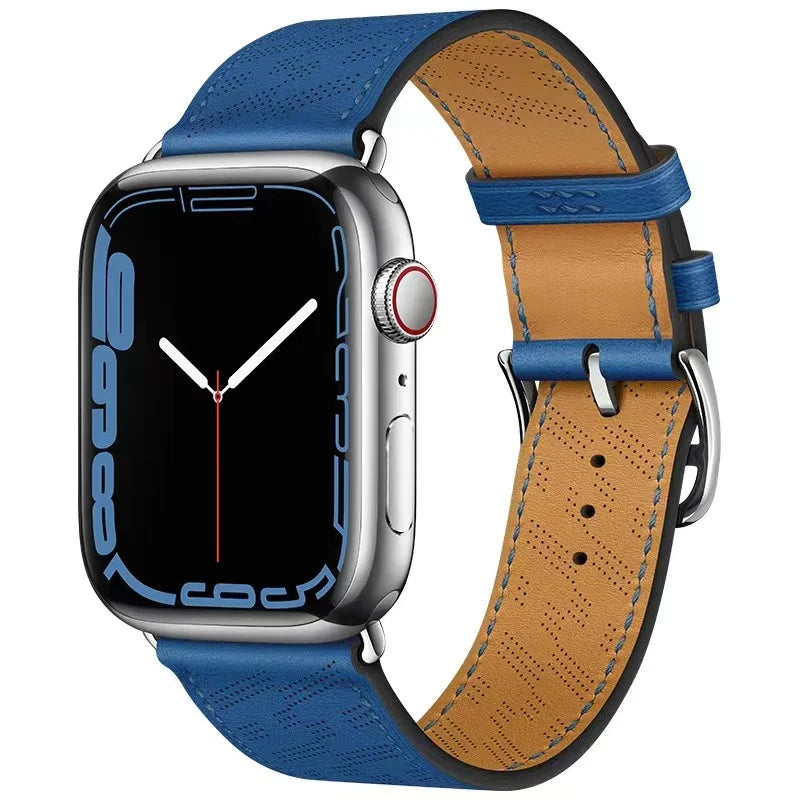 Genuine Leather Bracelet Strap For Apple Watch Band 45mm 49mm 41mm 44mm 42mm 40mm band iWatch Ultra/2 10 42/46mm 9 8 7 6 5 4 SE